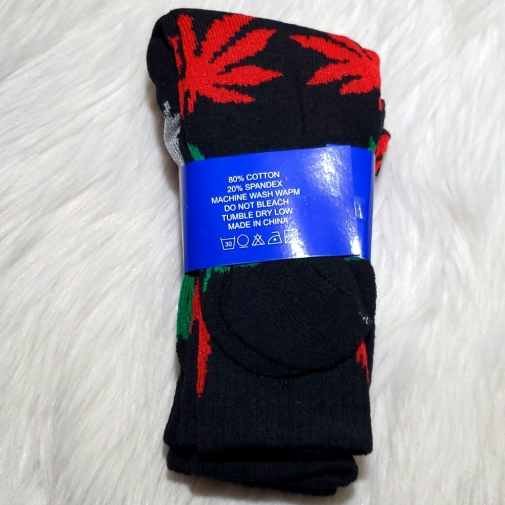 Leaf print crew socks - Picture 2 of 3
